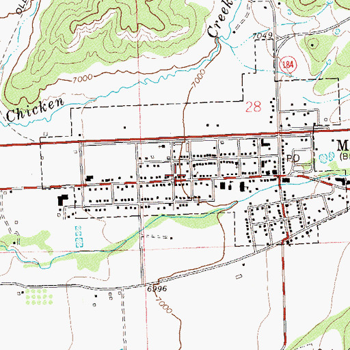 Topographic Map of United Methodist Church, CO