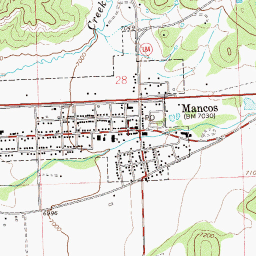 Topographic Map of Mancos Recreation Center, CO