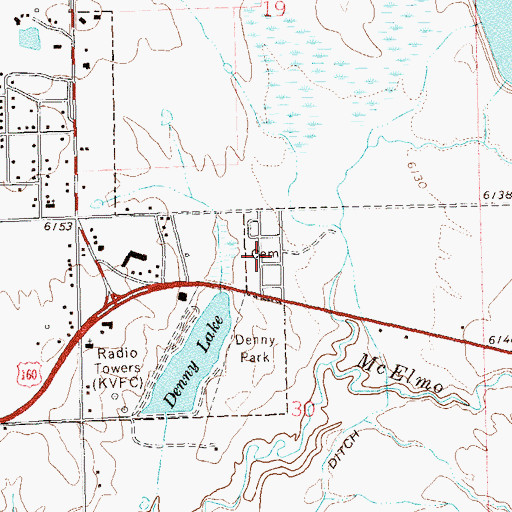 Topographic Map of Cortez Cemetery, CO