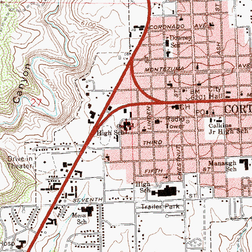 Topographic Map of Faith Bible Church, CO