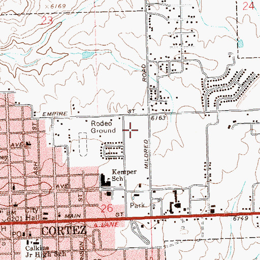 Topographic Map of Justice Building, CO