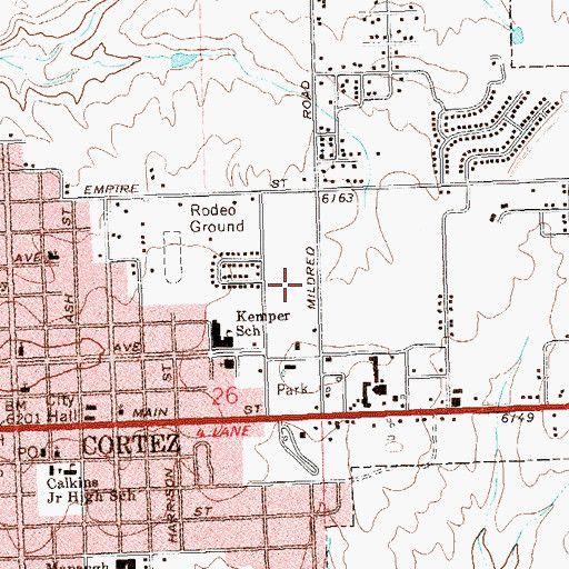 Topographic Map of Centennial Park, CO