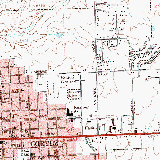 Topographic Map of Cortez City Police Department, CO