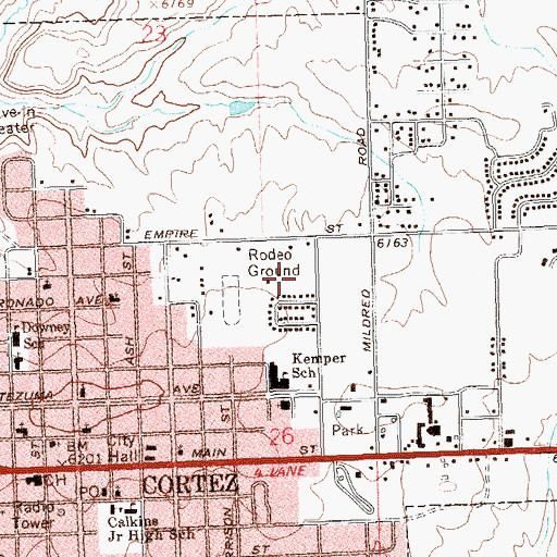 Topographic Map of First United Methodist Church, CO