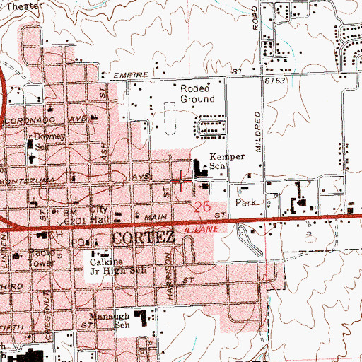 Topographic Map of Church of Christ, CO