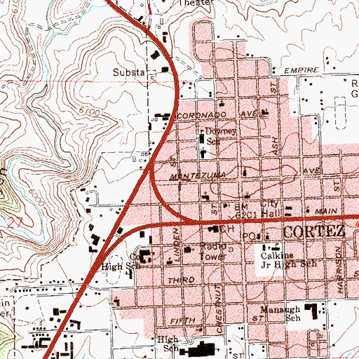 Topographic Map of Montezuma County Senior Center, CO