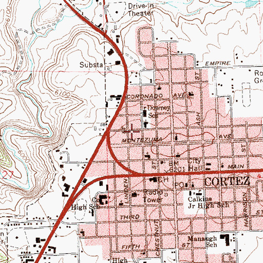 Topographic Map of First Southern Baptist Church, CO