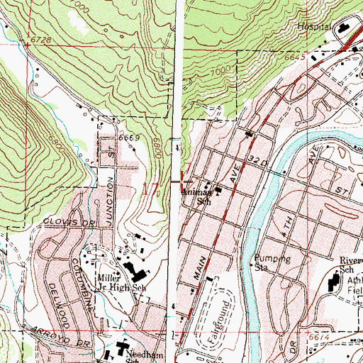 Topographic Map of Animas Museum, CO