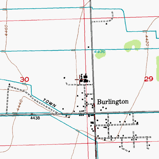 Topographic Map of Burlington Elementary School, WY