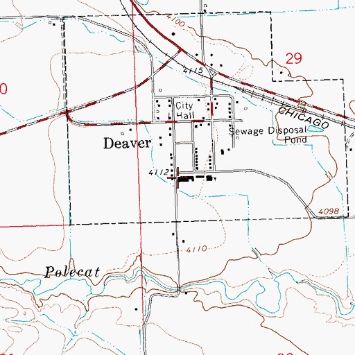 Topographic Map of Rocky Mountain Middle School, WY