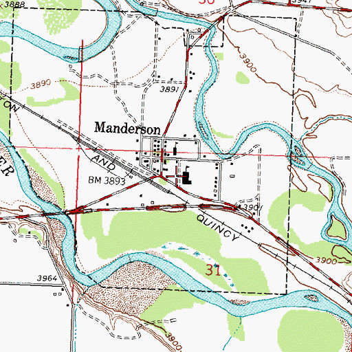 Topographic Map of Cloud Peak Middle School, WY