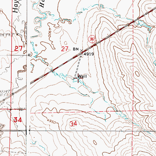 Topographic Map of Wright Junior and Senior High School, WY