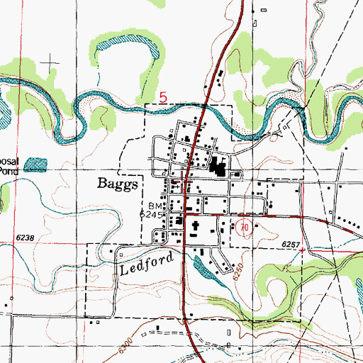 Topographic Map of Little Snake River Valley High School, WY