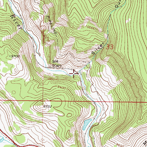 Topographic Map of Silver Gulch, CO
