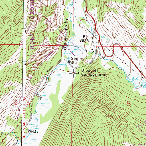 Topographic Map of Blodgett Campground, CO