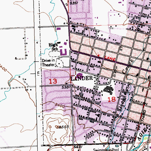 Topographic Map of Starrett Junior High School, WY