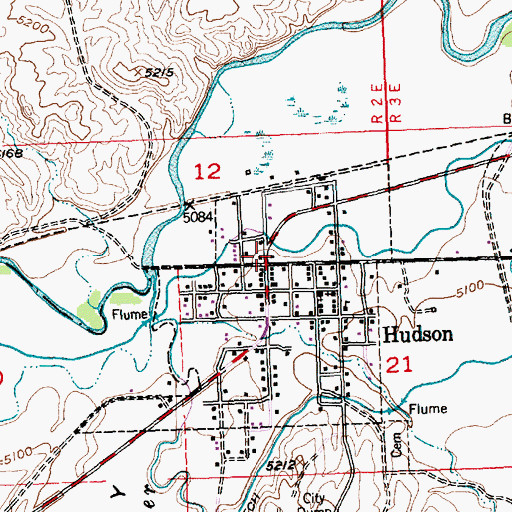 Topographic Map of Hudson School, WY
