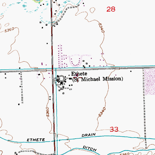 Topographic Map of Wyoming Indian Middle School, WY