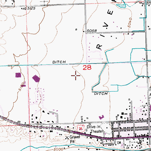 Topographic Map of Riverton Middle School, WY