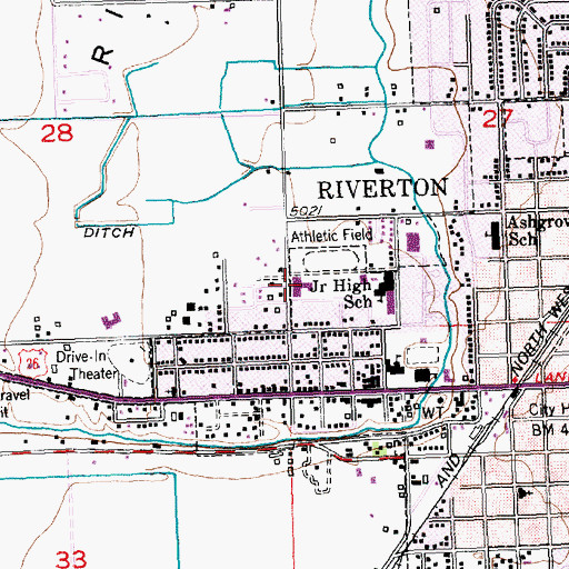 Topographic Map of Jackson Elementary School, WY