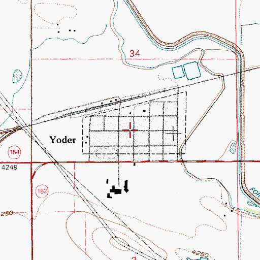 Topographic Map of Southeast Junior High School, WY