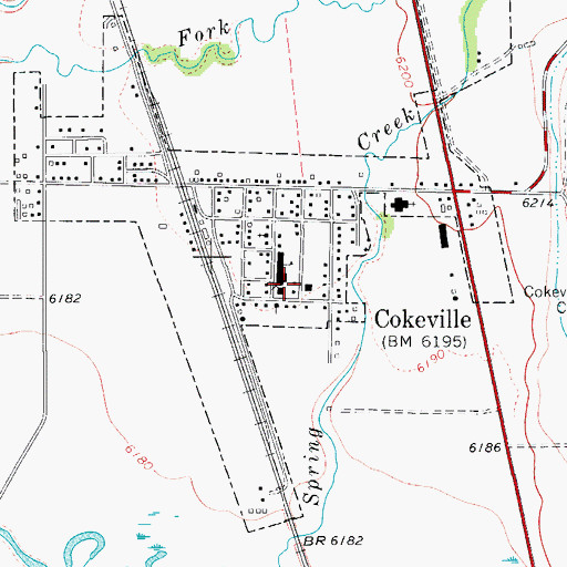 Topographic Map of Cokeville Junior High School, WY