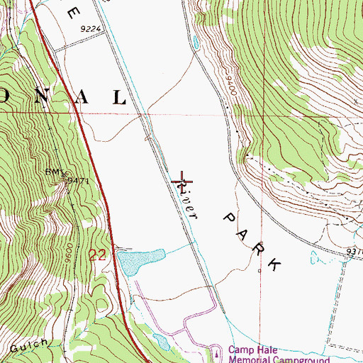 Topographic Map of Eagle Park, CO
