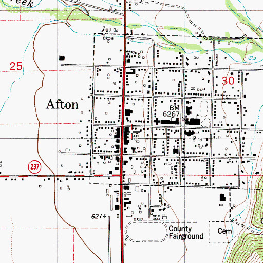 Topographic Map of Osmond School, WY