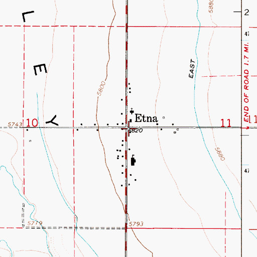 Topographic Map of Metcalf School, WY