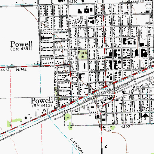 Topographic Map of Parkside Elementary School, WY