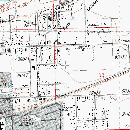 Topographic Map of Cody Middle School, WY