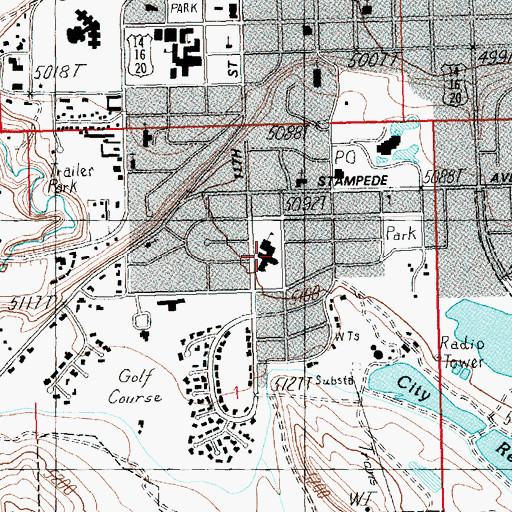 Topographic Map of Glenn Livingston Elementary School, WY