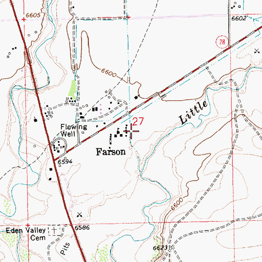 Topographic Map of Farson-Eden High School, WY