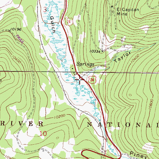 Topographic Map of Taylor Gulch, CO