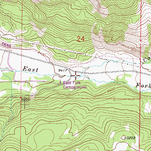 Topographic Map of Cataract Creek, CO