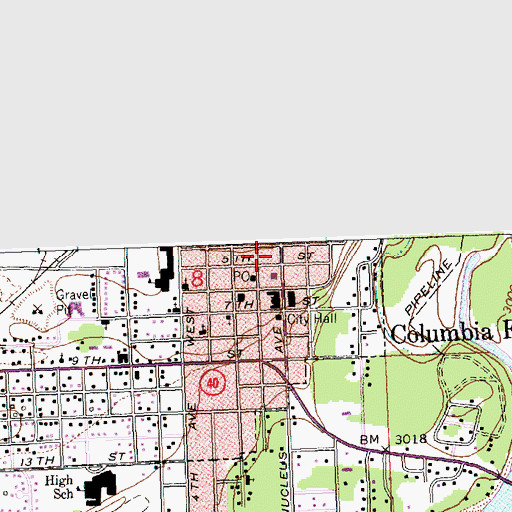 Topographic Map of B and B Shopping Center, MT