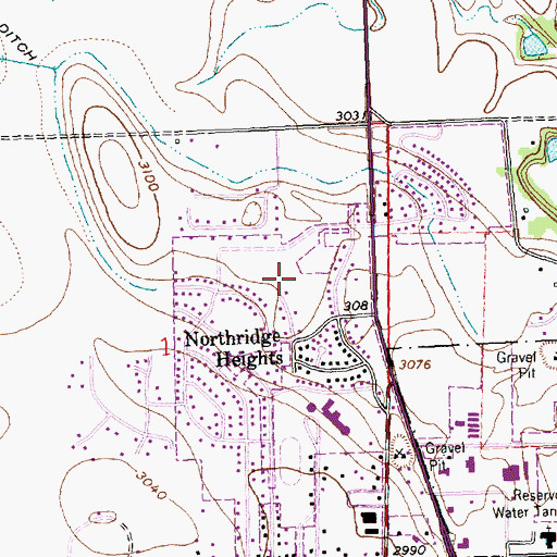 Topographic Map of Northridge Park, MT