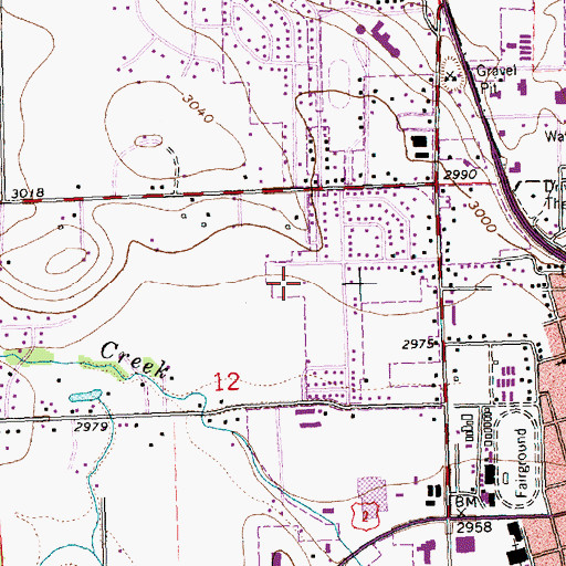 Topographic Map of Hawthorne Park, MT