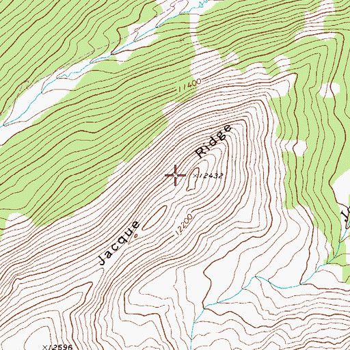 Topographic Map of Jacque Ridge, CO