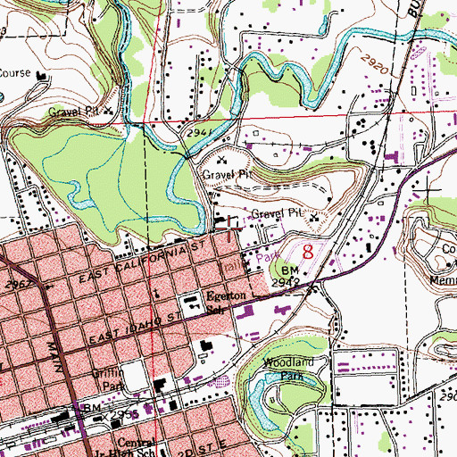 Topographic Map of Shining Mountains Church of Religious Science, MT