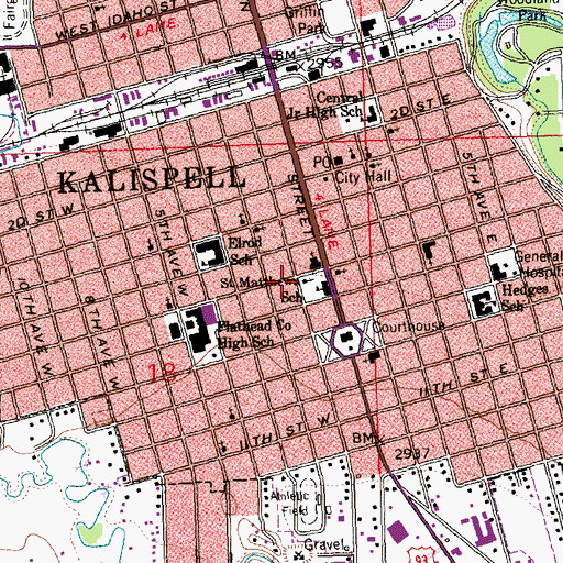 Topographic Map of Saint Matthews Catholic Church, MT