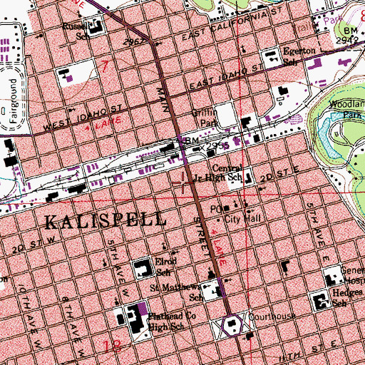 Topographic Map of Kalispell Apostolic Church, MT