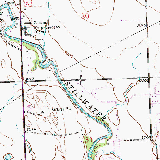 Topographic Map of Country Way Church of God, MT