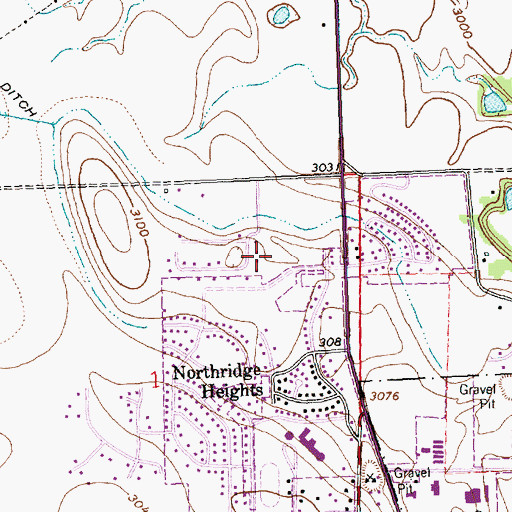 Topographic Map of Christian Center Assembly of God Church, MT