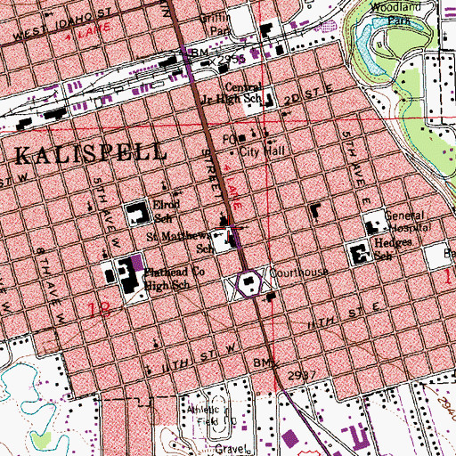 Topographic Map of Bethlehem Lutheran Church, MT