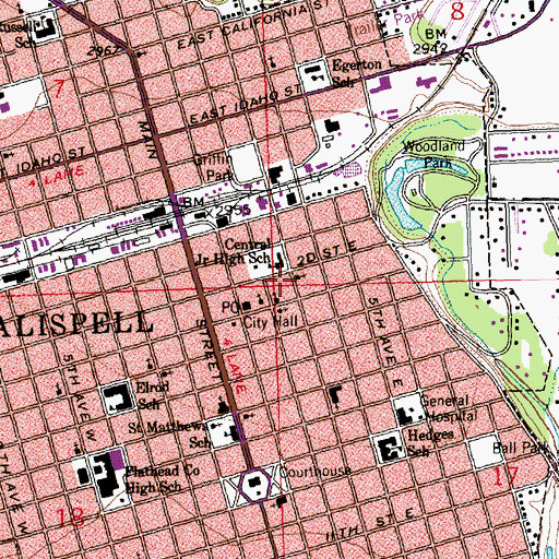 Topographic Map of Christ Church Episcopal, MT