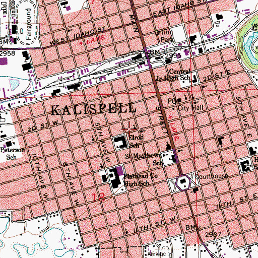 Topographic Map of Community Alliance Church, MT