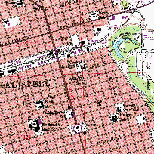 Topographic Map of Central Christian Church, MT