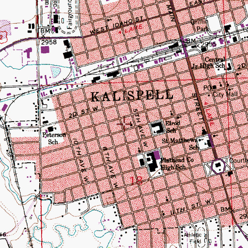 Topographic Map of Bible Presbyterian Church, MT
