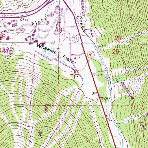 Topographic Map of Wheeler Guard Station, CO